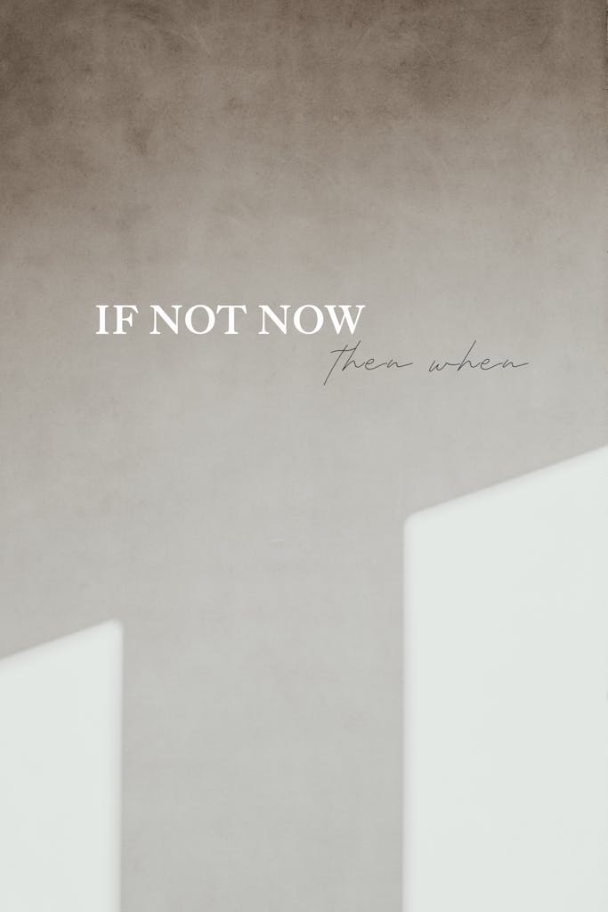 Motivational quote 'If not now, then when' on a minimalist background.